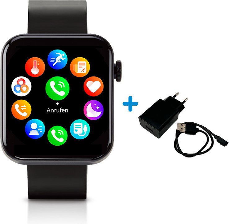 Kendox LifeTracker 2in1 Smartwatch & Fitnessuhr inkl. USB Kabel & Adapter