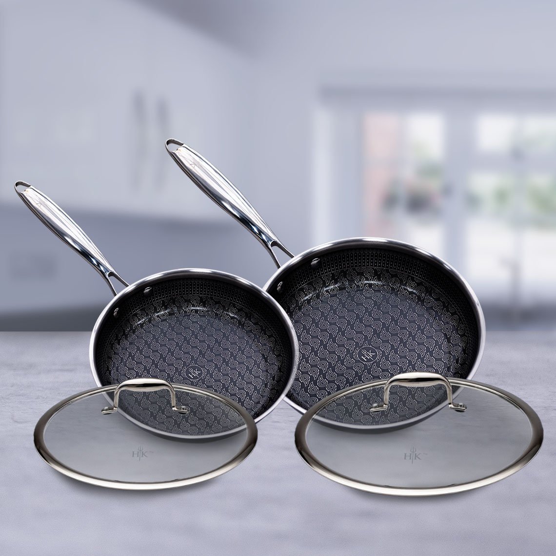 Hell's Kitchen 24cm & 28cm Pfannen-Set inkl. Deckeln