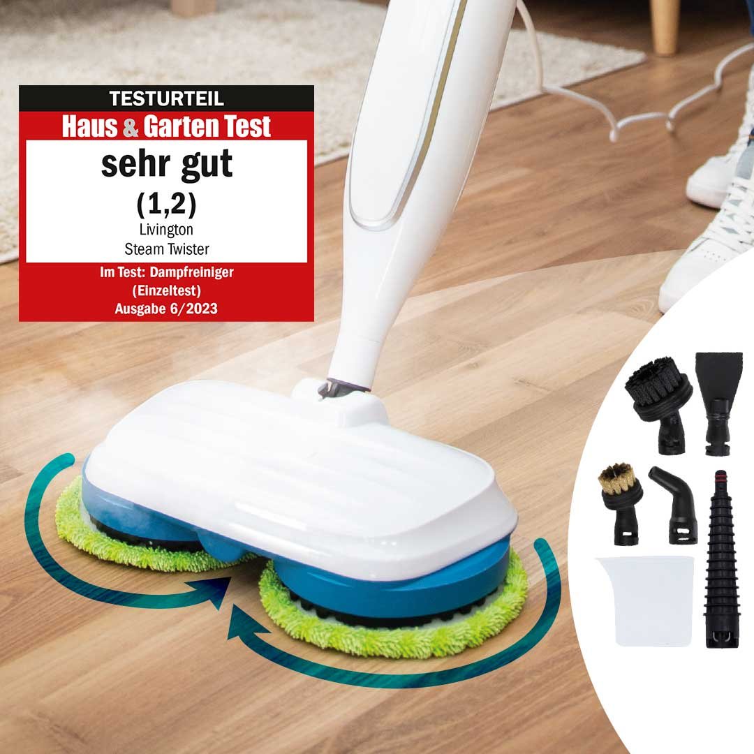 Livington Steam Twister rotierender Dampfreiniger inkl. Zubehör (B-Ware)