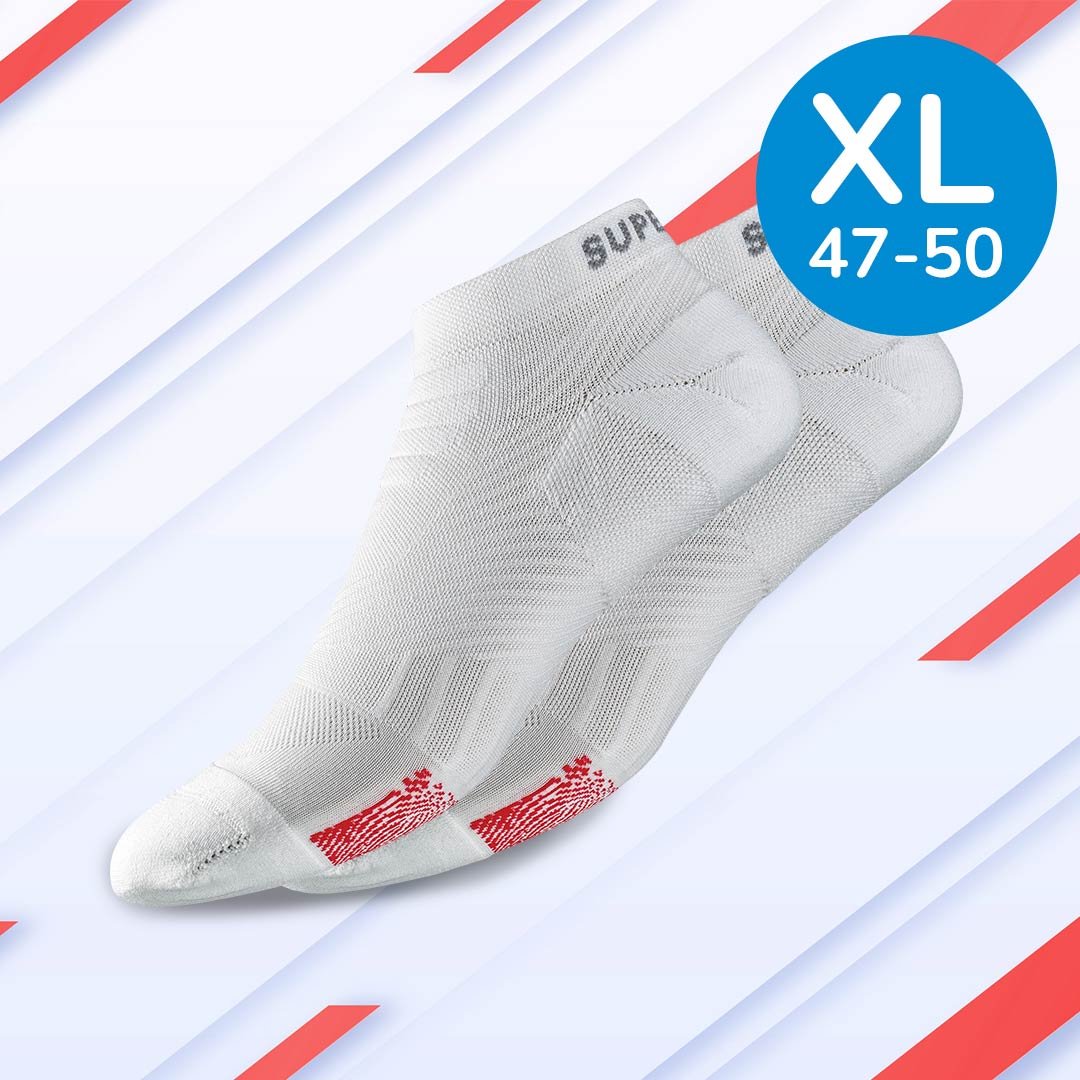 SuperNeuro Athletic No Show Socken weiß / XL (47-50)