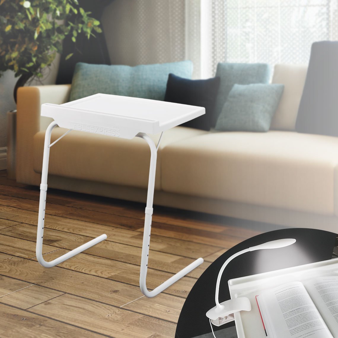 Starlyf Table Express Beistelltisch inkl. Clip-On LED Lampe GRATIS (B-Ware)