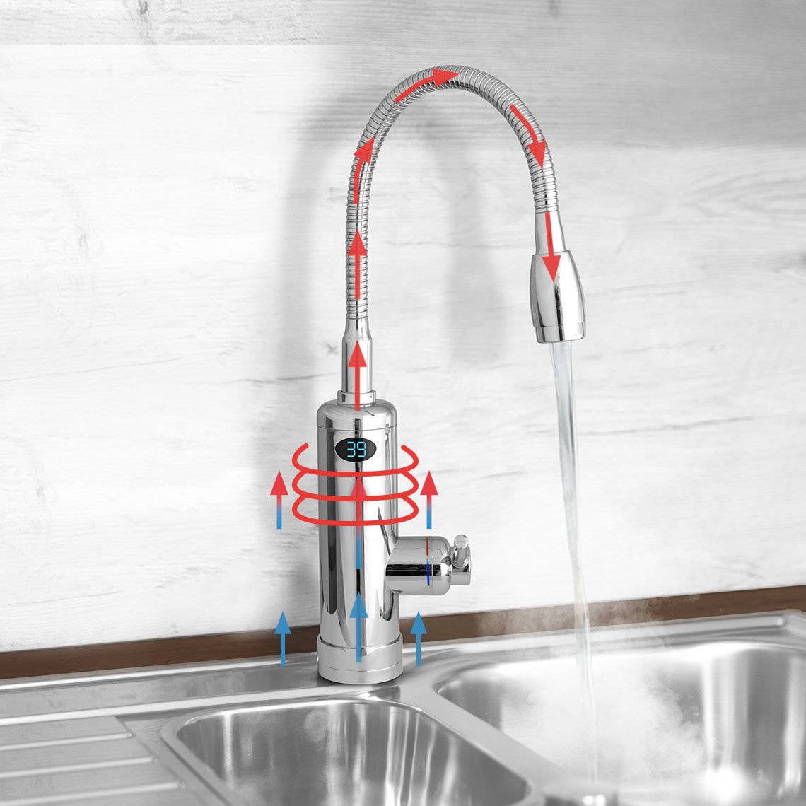 Aquadon SmartHeater Flex-Head Warmwasserhahn (B-Ware)