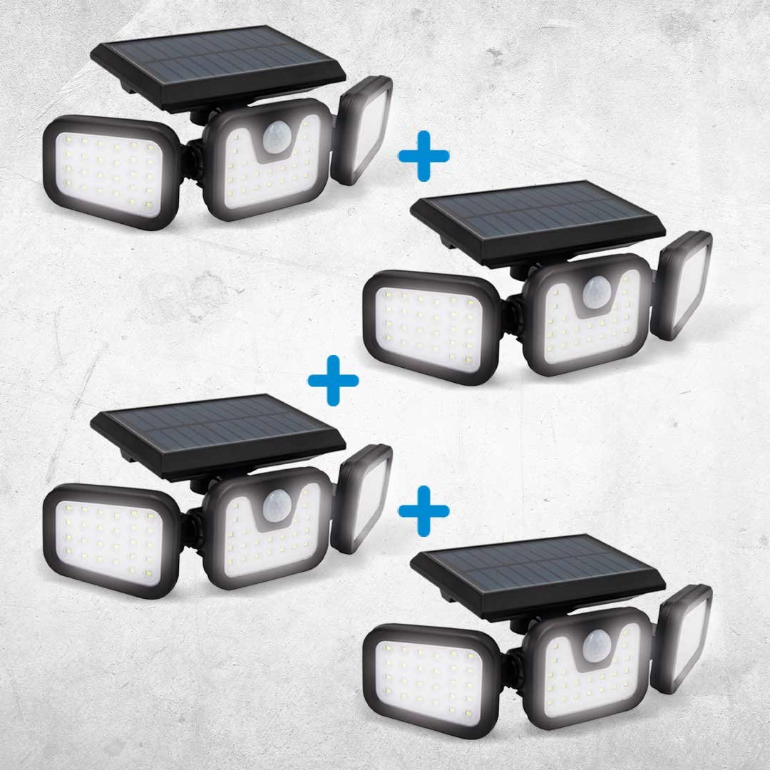 Panta TrioSolar LED-Solar-Außenleuchte mit Sensor MEGA-SPAR-SET 4 Stk.