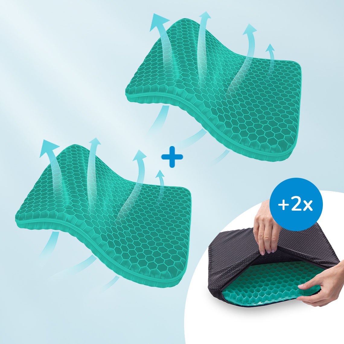 Dreamolino SoftSitter Sitzkissen mit Wabenstruktur 1+1 GRATIS inkl. 2 Stk. Überzüge