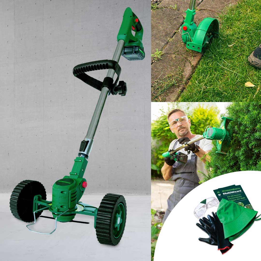 Hammersmith MultiWizard 5in1 Akku Rasentrimmer inkl. Zubehör GRATIS