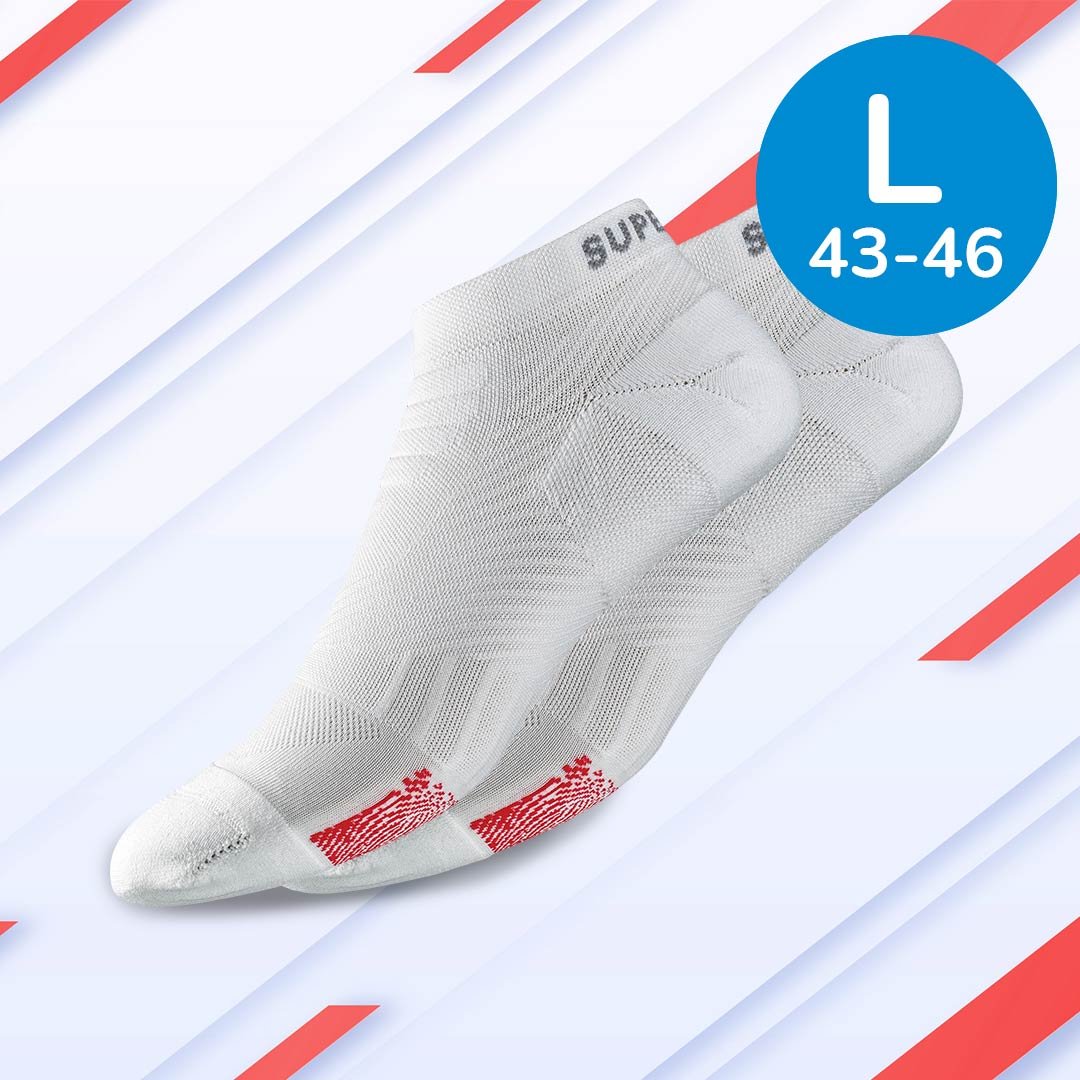 SuperNeuro Athletic No Show Socken weiß / L (43-46)