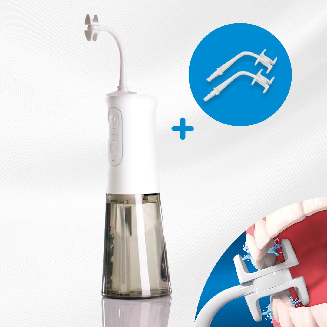 CorpCare MiracleSmile elektrische Munddusche inkl. 2 H-förmige Reinigungsaufsätze