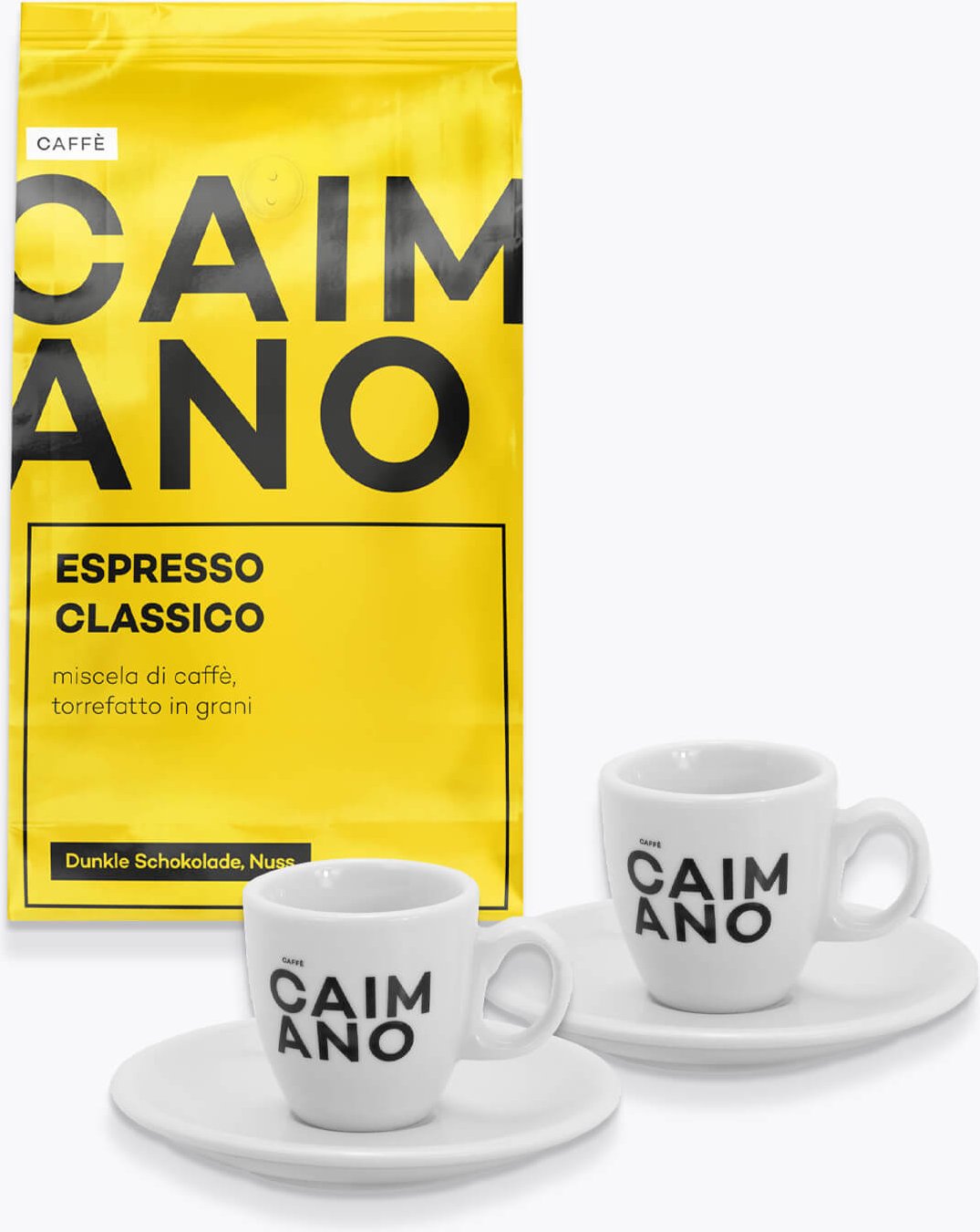 Caffè Caimano Espresso Classico 1kg & 2 Espressotassen zum Aktionspreis