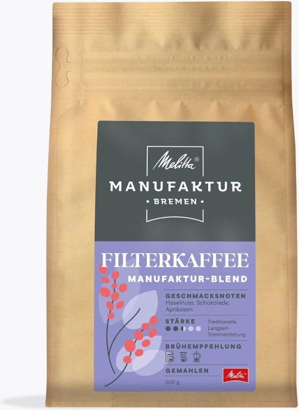 Melitta® Manufaktur Bremen Filterkaffee Farm- & Regionen-Kaffee gemahlen 500g