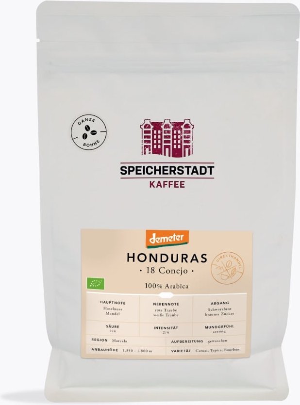 Speicherstadt Honduras 18 Conejo Bio Demeter Kaffee 500g