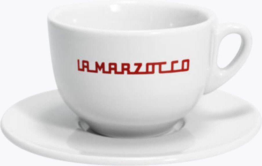 La Marzocco linea Cappuccinotasse Rot mit Untertasse