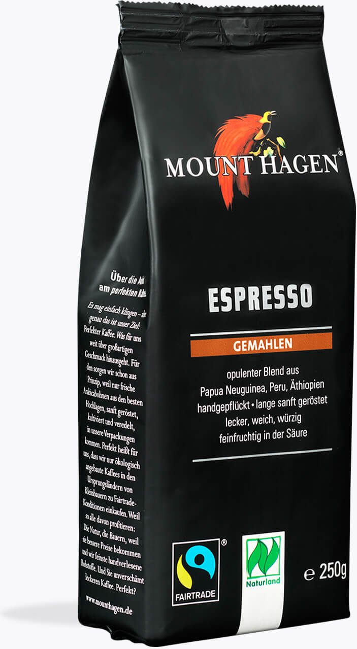 Mount Hagen Espresso gemahlen Bio 250g