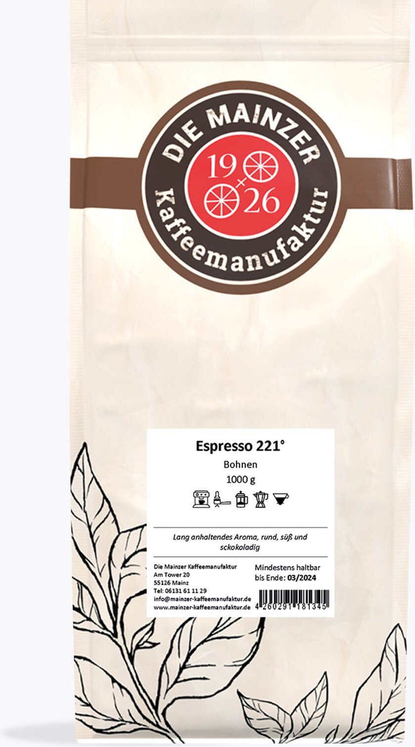 Mainzer Kaffeemanufaktur Espresso 221° 1kg