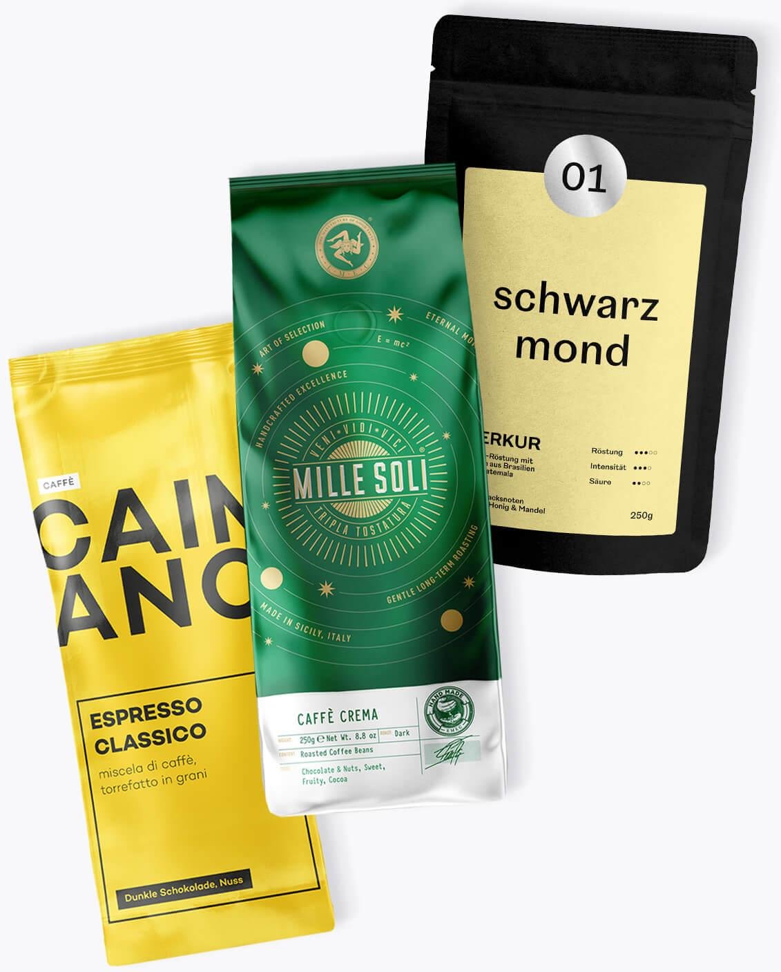 Kaffeebohnen für Vollautomaten - Probierpaket 750g