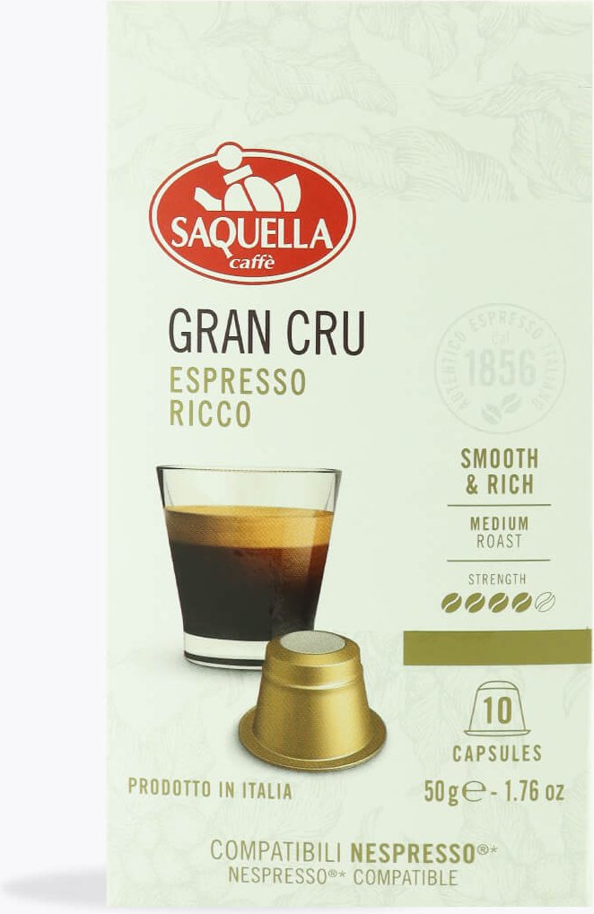 Saquella Bar ITALIA Gran Cru 100% Arabica 10 Kapseln Nespresso® kompatibel