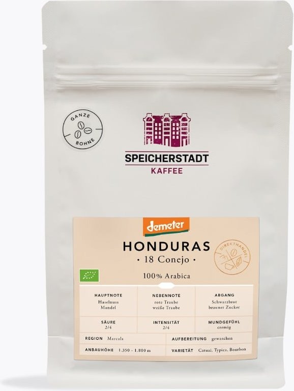 Speicherstadt Honduras 18 Conejo Bio Demeter Kaffee 250g