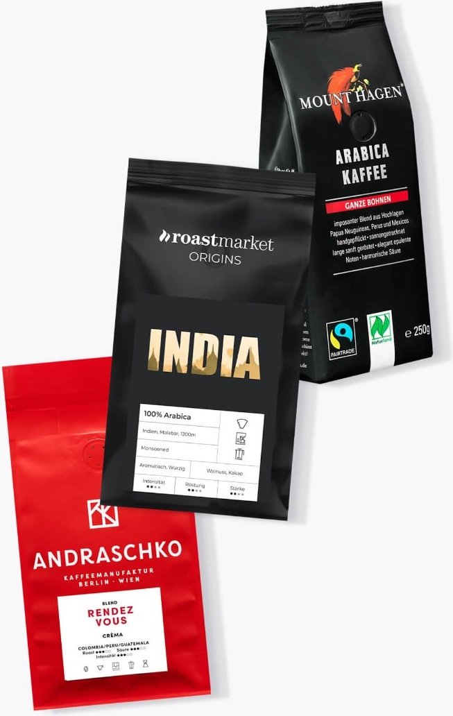 100% Arabica Kaffee - Probierpaket 750g