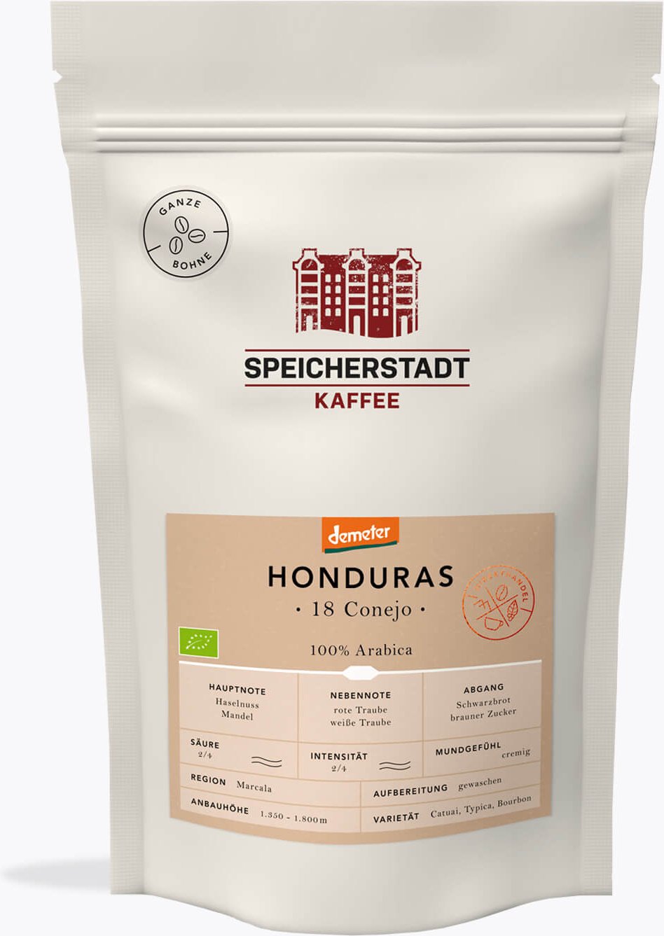Speicherstadt Honduras 18 Conejo Bio Demeter Kaffee 250g