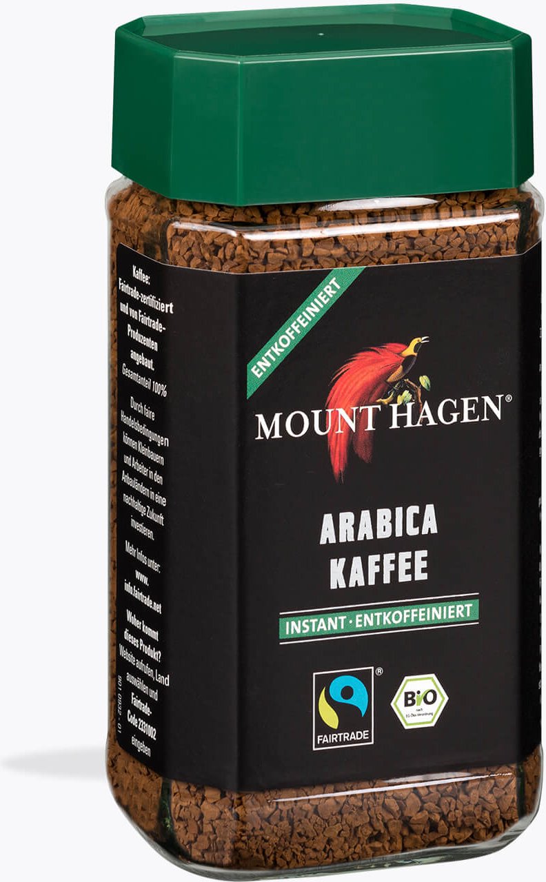 Mount Hagen Arabica Instant Kaffee Entkoffeiniert Bio 100g