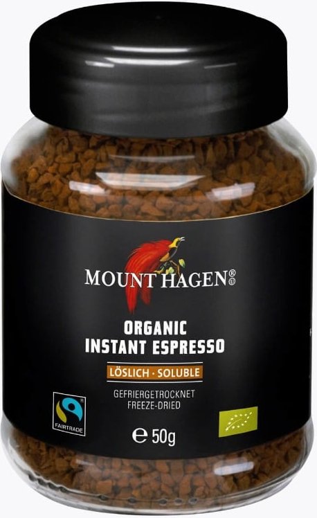 Mount Hagen Instant Espresso Glas 50g Bio & Fairtrade