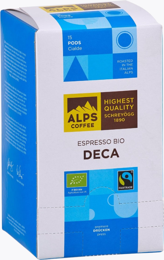 Alps Coffee Decaffeinato Bio Flo 15 Pads