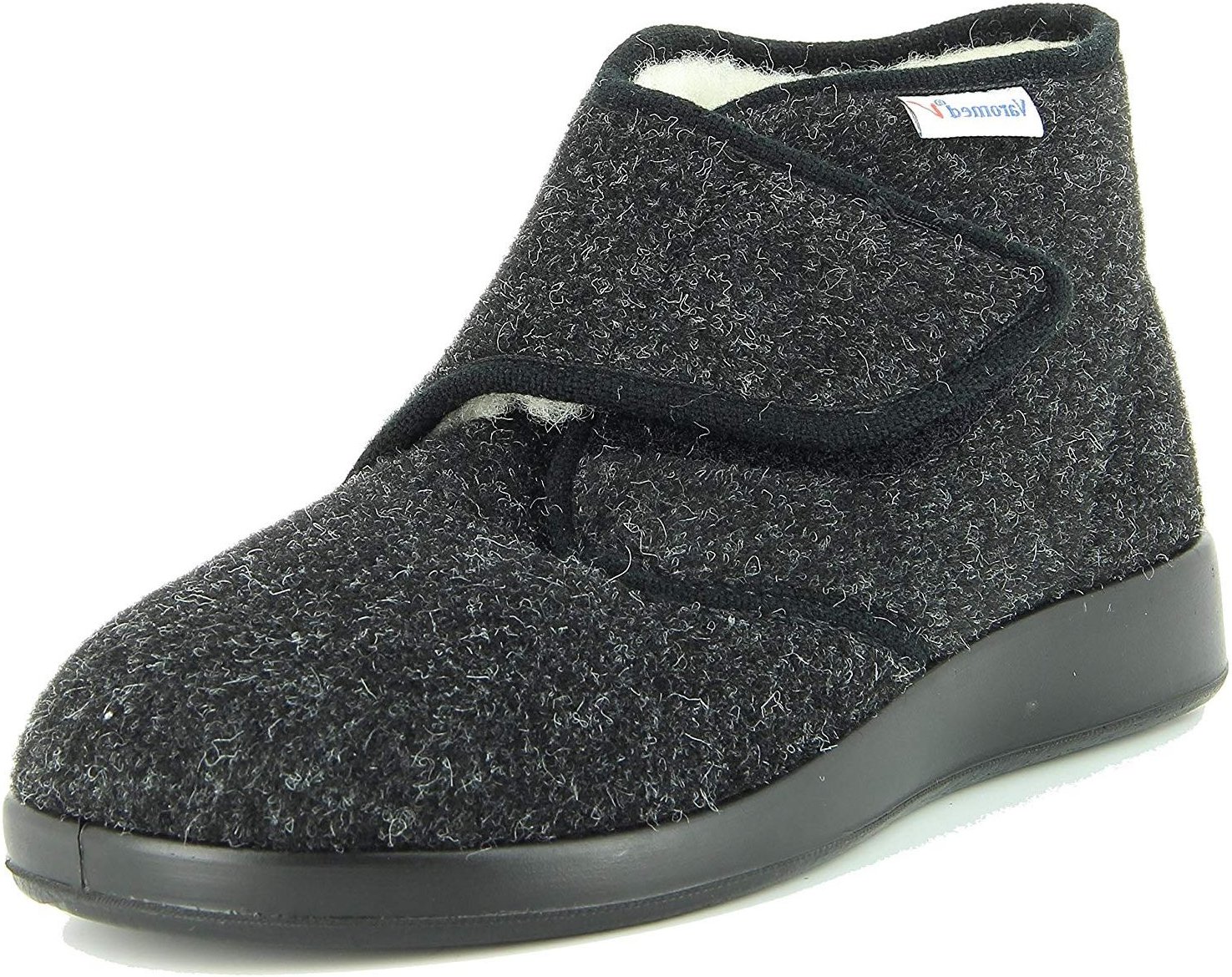 Hausschuhe schwarz Varomed-60822 schw.mel. 42
