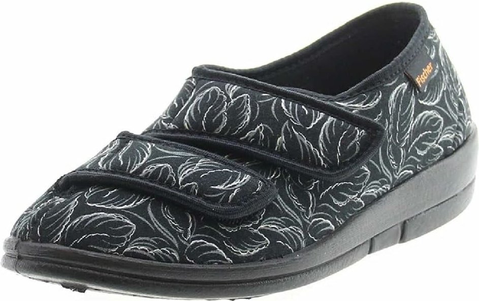 Fischer Markenschuh 203541 Damen Hausschuh Dora Schwarz schw... 41