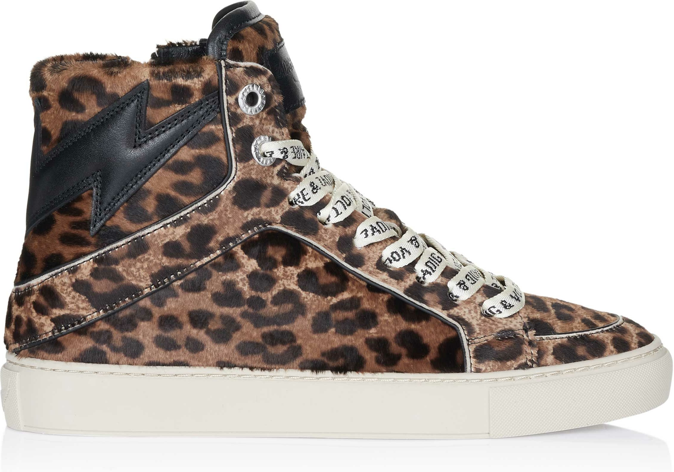 Thumbnail - Zadig Voltaire High Flash Printed Cowskin Wit Schuhe braun 38
