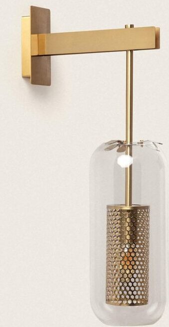 Thumbnail - Wandleuchte Metall und Glas Julieta Gold