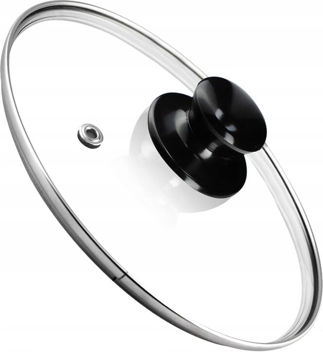 Kadax - Topfdeckel, Universaldeckel aus Glas mit glänzend schwarz griff, 22 cm