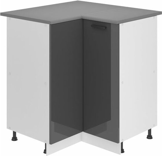 Unterschrank Küche, Küchenunterschrank 90 cm Breite. snp Küchenunterschrank mit Arbeitsplatte. Eckschrank Küche mit 1 Tü...