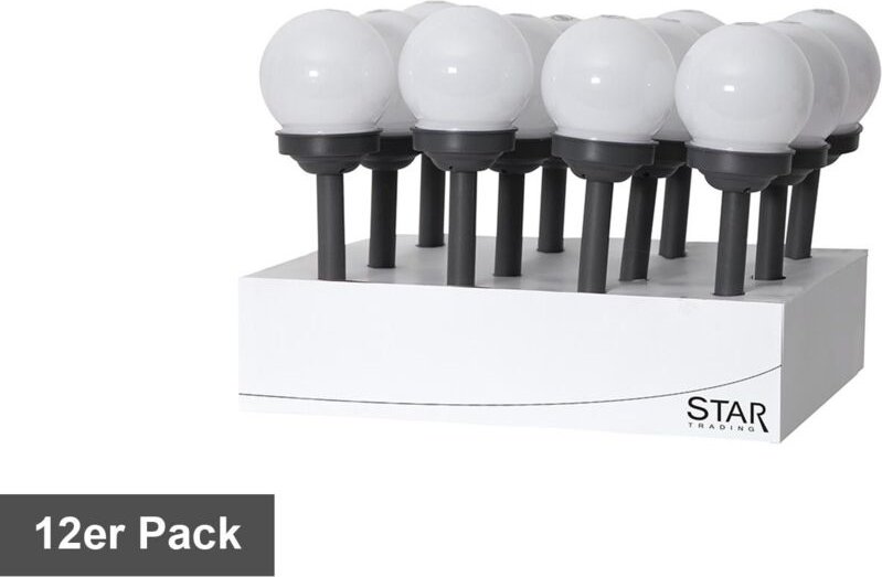 Display LED-Solar-Stab "Globus", 12 tlg., w/w LED