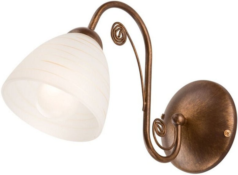 Lamkur Emilio Wandleuchte mit Glasschirm braun, 1x E27