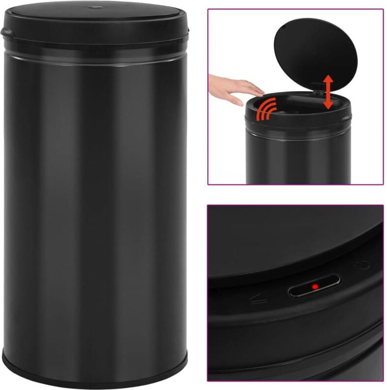 Vidaxl - Automatischer Sensor-Mülleimer 60 l Kohlenstoffstahl Schwarz