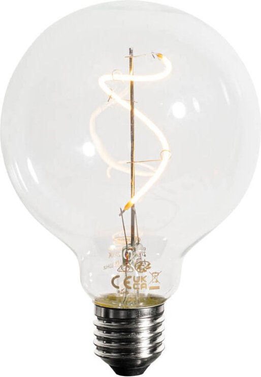 E27 dimmbare LED Spiral Filament G95 4W 270lm 2200K