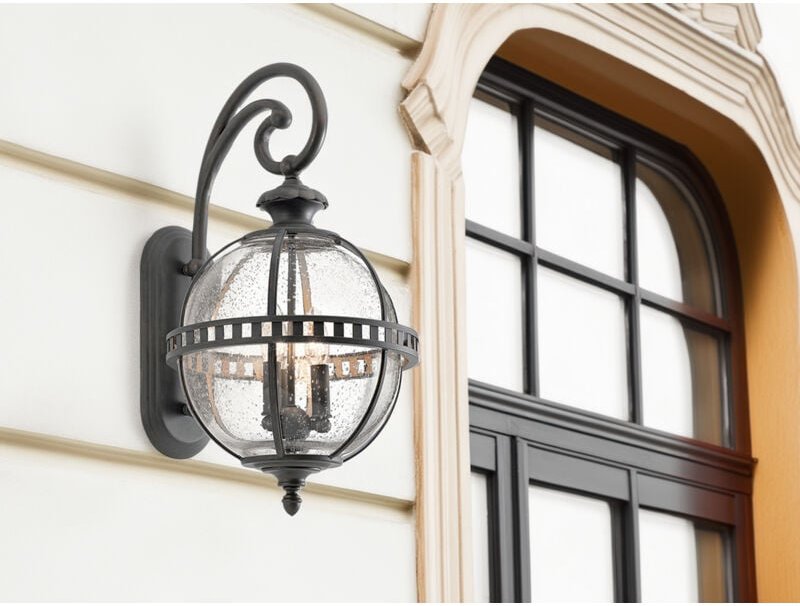 Elstead - Große Außenwandleuchte halleron im Jugendstil, Anthrazit Höhe 58cm