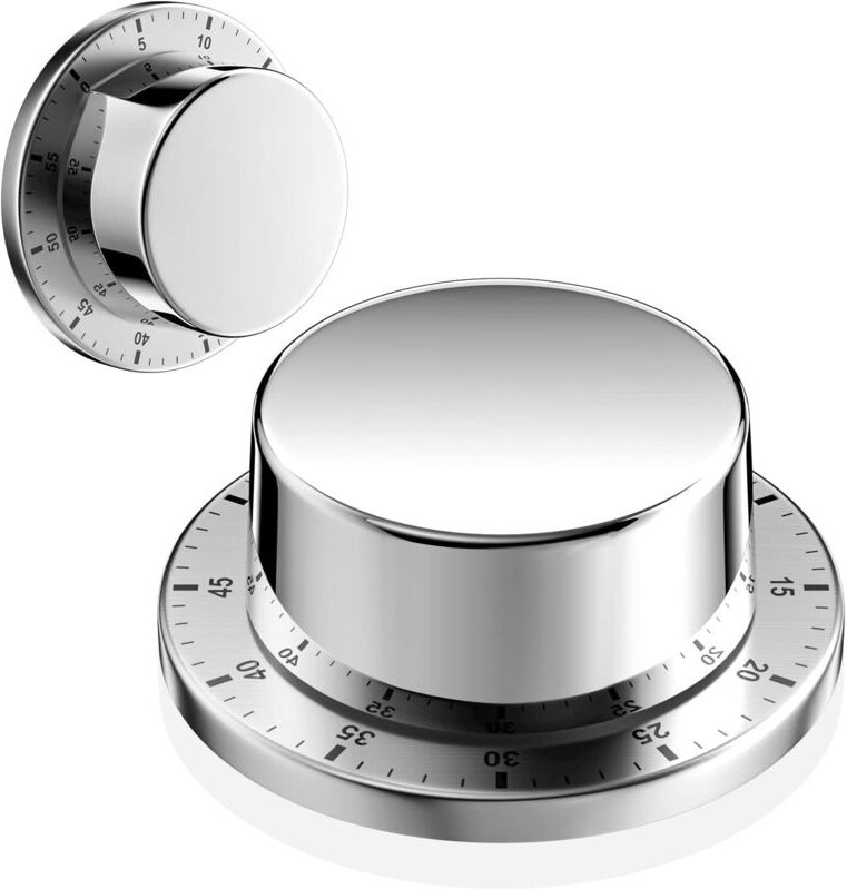 Mechanischer Küchentimer, magnetisch, wiederverwendbar, Edelstahl, wasserdicht, Countdown-Timer zum Kochen, Backen und f...