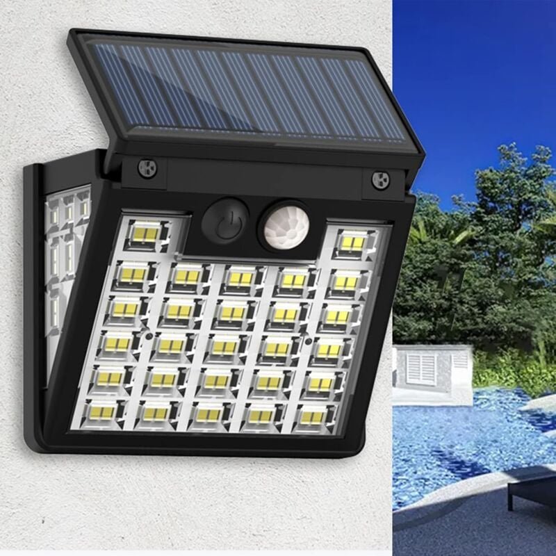 Thumbnail - Solarleuchte für den Außenbereich mit LED-Bewegungsmelder, 3 Beleuchtungsmodi, Solar-Zaunleuchte, IP65, wasserdicht, Sol...
