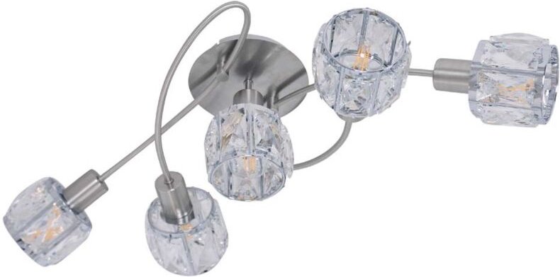 Spotlampe Deckenleuchte Wohnzimmerleuchte 5-Flammig Glas klar Deckenlampe E14