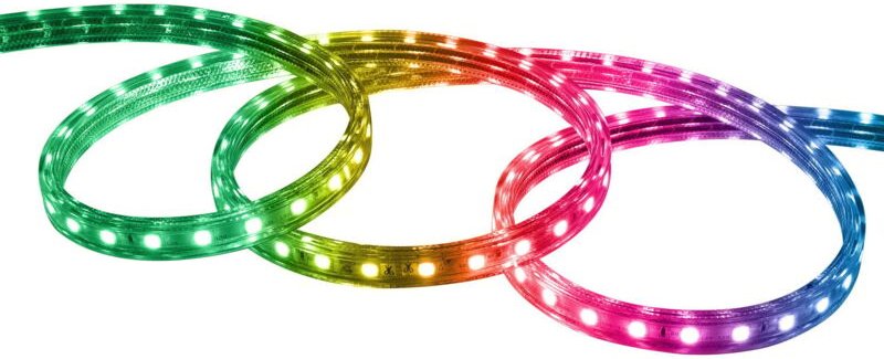 Efectoled - LED-Streifen rgb 220V smd 60 LED/m 10W/m Breite 16mm Schnitt 100cm IP65 mit IR-Fernbedienung nach Maß 3 m