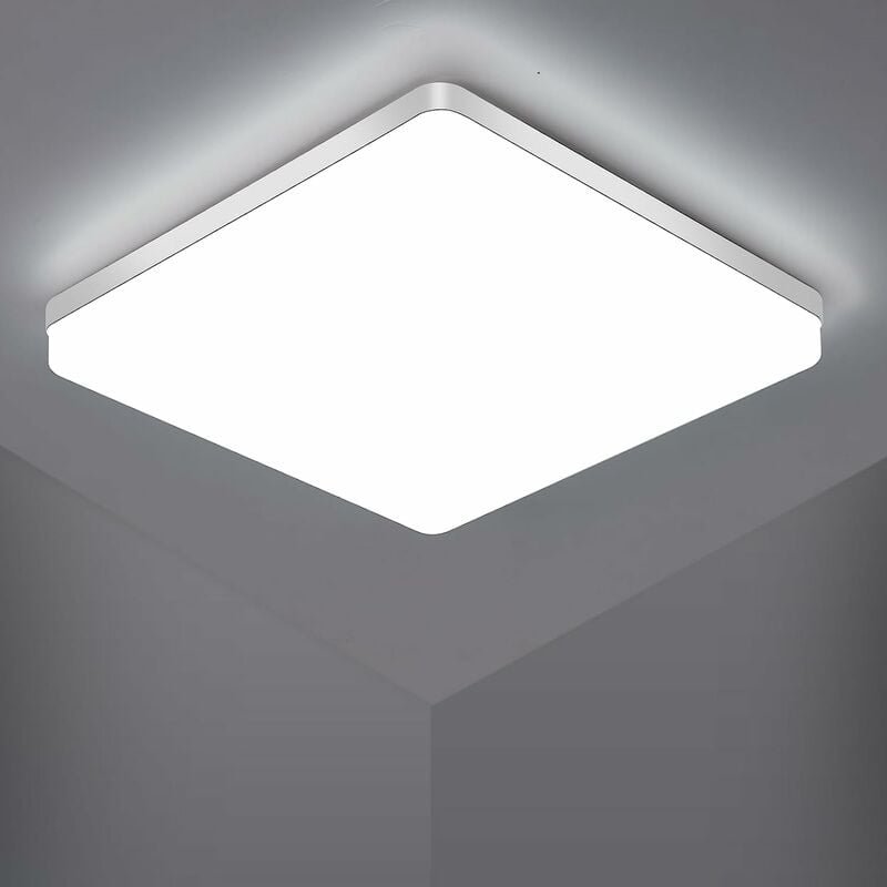 Goeco - LED-Deckenleuchte Quadratisch, LED-Deckenlampe, IP44 LED-Deckenleuchte, Deckenbeleuchtung geeignet für Badezimme...