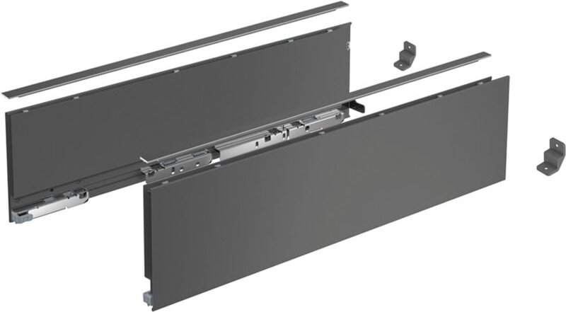 AvanTech You Schubkasten Set Schubkasten Set Höhe 139 - Schubkastensystem Nennlänge 550mm, Stahl anthrazit - Hettich