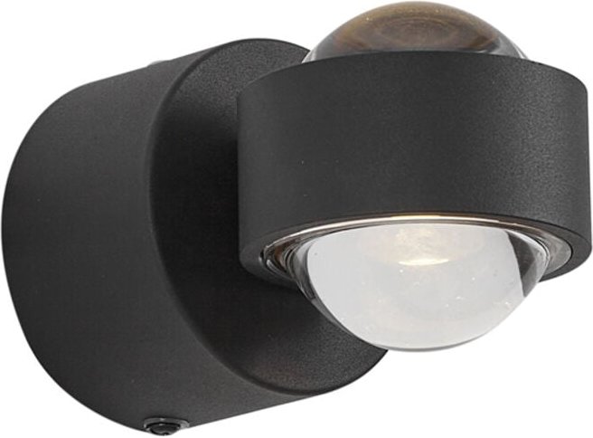 Design Wandleuchte Schwarz inkl. led IP44 - Lens
