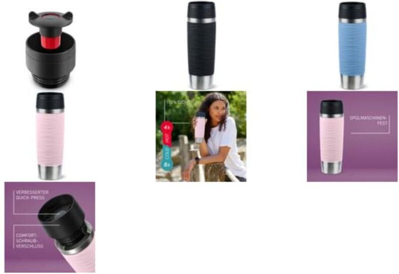 Thumbnail - TRAVEL MUG Waves 0,5 L Schwarz - NEU