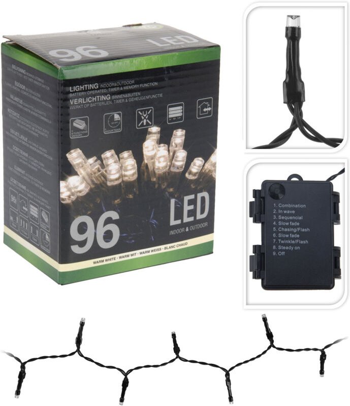 Thumbnail - Lichterkette mit 96 LEDs mit Timer & 8 Programmen für Innen & Aussen