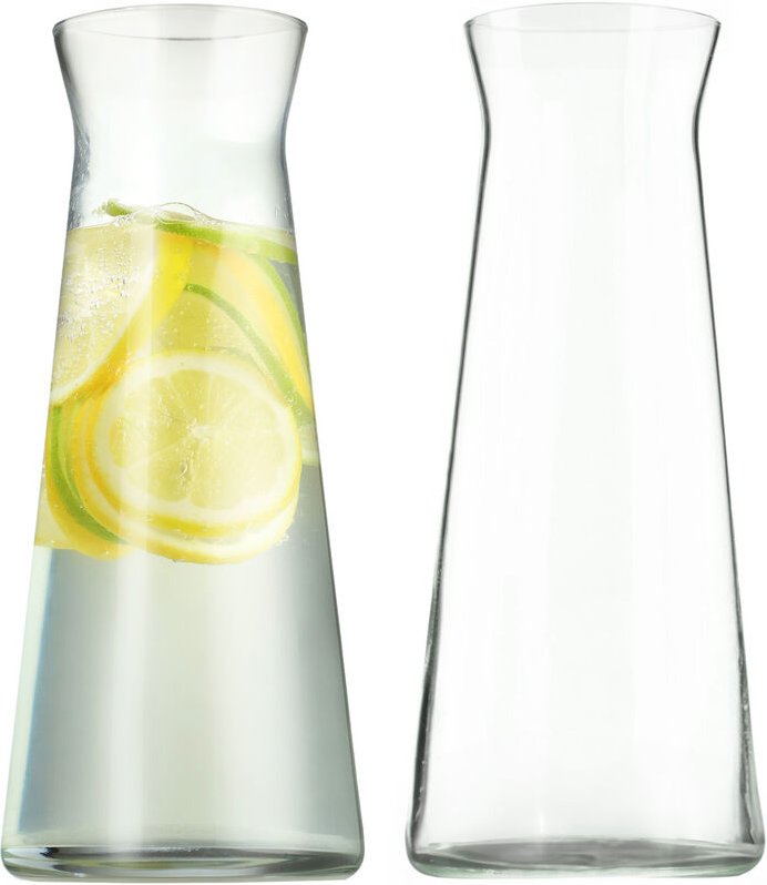 Thumbnail - Glaskaraffe, Wasserkaraffe aus Glas, Getränkekaraffe, 1L, 2 Stück - Kadax