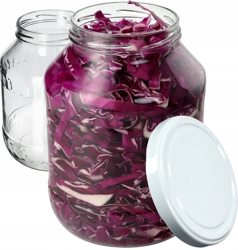 KADAX Weckgläser 2,5L, Einmachglas zum Einlegen, fi100 mm, 2 Stück, Weiß Deckel