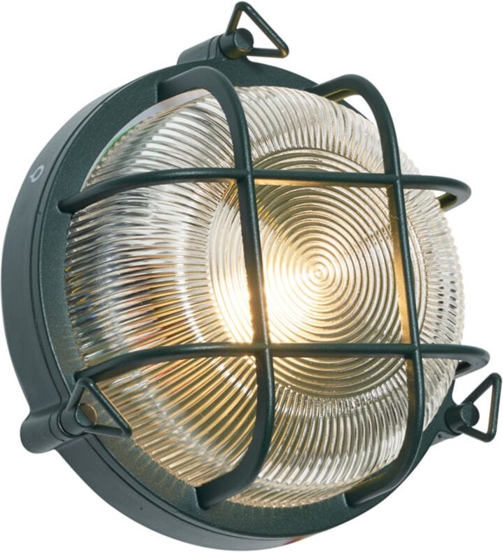 Außenwand- und Deckenleuchte Dunkelgrün Rund IP44 - Noutica