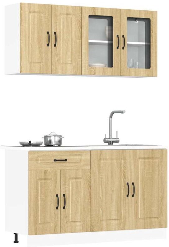 4-tlg. Küchenschrank-Set Kalmar Sonoma-Eiche Holzwerkstoff Vidaxl