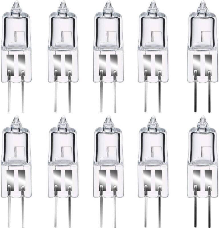 G4 20W 12V Dimmbare Halogenlampe – Warmweißes Licht 2800K – 10er-Packung Kapsellampen – Energieeffizienzklasse C